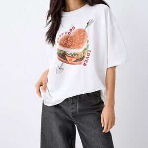 FAST FOOD LOVER Loose Fitting T-Shirt One Size